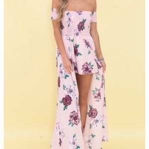 Off the Shoulder Romper Dress